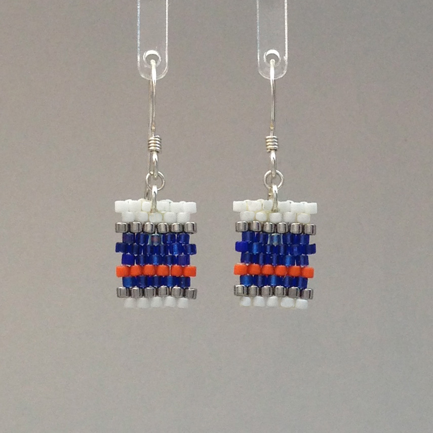 Short Earring White?Blue?Orange